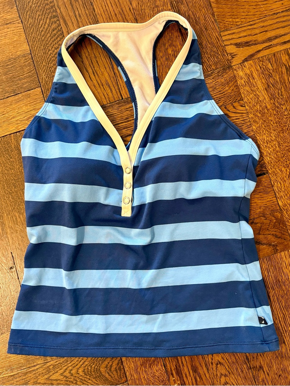 Nautica racerback tankini top (m) and white mini skirt (m)